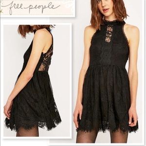 Free People Verushka Black Lace Dress